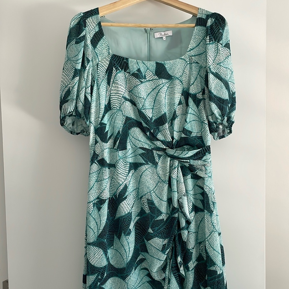 Parker Mackenzie Palm Print Silk Dress size 10